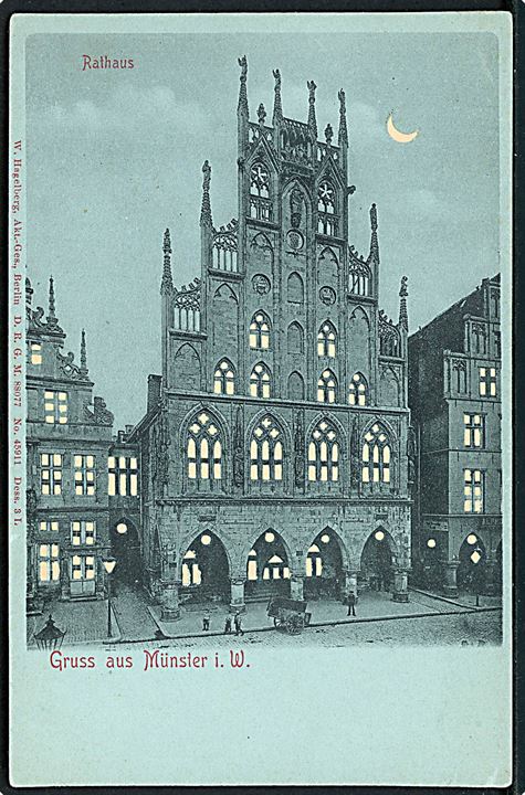 Tyskland, Münster i. W., Rathaus Hold mod Lys-kort. 