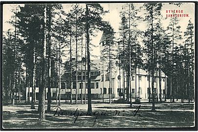 Hyvinge Sanatorium. Frankeret med russisk 2 kop. Våben (par) annulleret Hyvinge d. 10.11.1907 til København, Danmark.