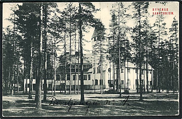Hyvinge Sanatorium. Frankeret med russisk 2 kop. Våben (par) annulleret Hyvinge d. 10.11.1907 til København, Danmark.