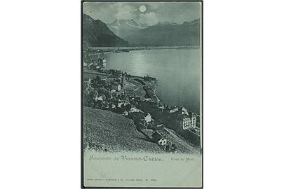 Udsigt over Territet-Chillon, Schweiz. H. Guggenheim no. 2758.