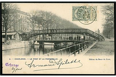 Belgien, Charleroi, le pont et la Passerelle. 