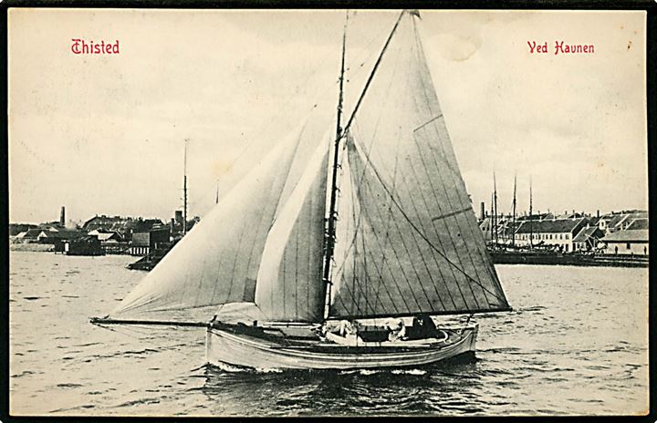 Thisted. Havnen med sejlbåd. W.K.F. no. 4951.