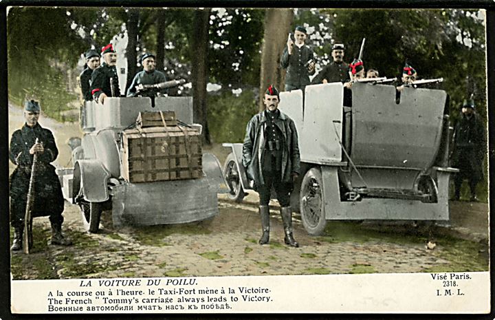 1. verdenskrig. Franske skytter på armerede lastvogne. No. 2318.