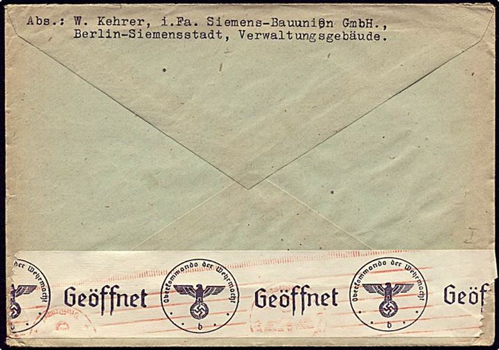 25 pfennig blå Leipziger Messe på brev fra Berlin, Tyskland, d. 1.3.1941 til Wien, Østrig. Tysk censur.