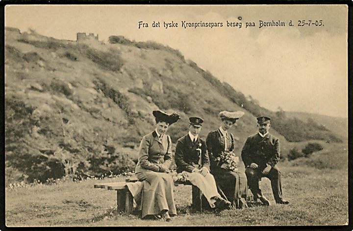 Bornholm, det tyske kronprinse-pars besøg d. 25.7.1905 med Hammershus i baggrunden. No. K8999