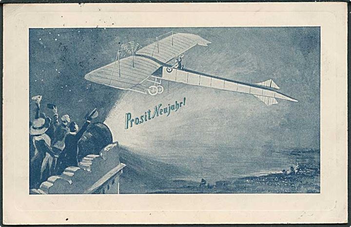 Tysk nytaarskort med fly. No. 96812.
