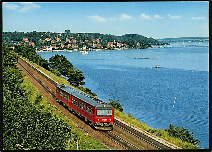 Kolding Fjord med jernbane og tog. Stenders no. 149 811 072.