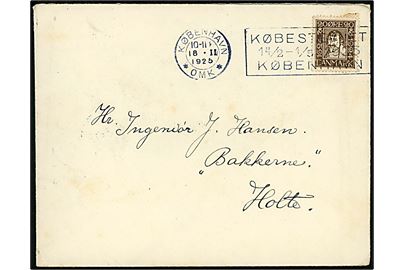20 øre Chr. IV Postjubilæum på brev annulleret med TMS København *OMK* / Købestævne 14/2 - 1/5 1925 København til Holte.