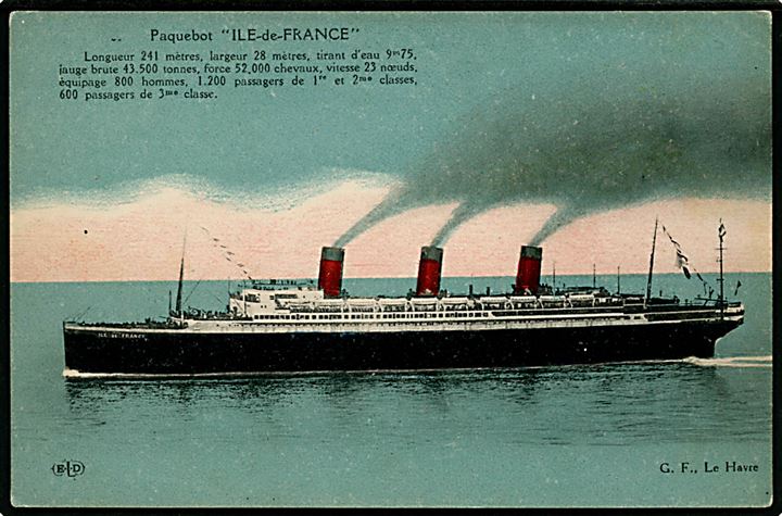 Ile de France, S/S, Cie. Générale Transatlantique.