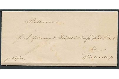 1856. Privat befordret brev med indhold dateret Dybvad d. 9.8.1856 til Vadumtorp. Påskrevet: “pr. Expres”.
