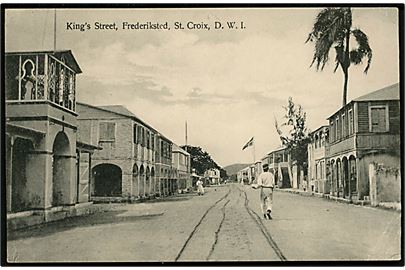 D.V.I., St. Croix, Frederiksted, King's Street, R. D. Benjamin u/no. Frankeret med 5 bit Fr. VIII og sendt som tryksag fra Frederiksted d. 12.7.1911 til Uruguay, Sydamerika. 