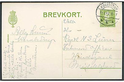 15 øre Chr. X helsagskort (fabr. 147) fra Knabstrup d. 10.9.1943 til interneret officer på Hindsgavl, Middelfart. Sjældent interneringssted.