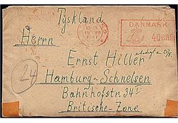 Interneret brev, med indhold, fra Oksbøl via Esbjerg d. 19.7.1947 til Hamburg. 