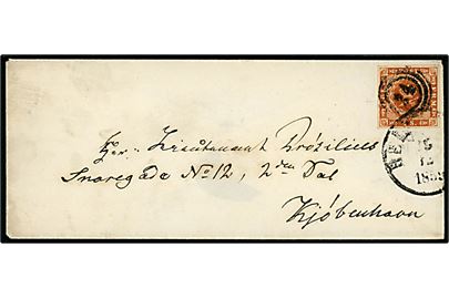 4 sk. 1858 udg. på brev annulleret med nr.stempel 24 og sidestemplet Helsingør d. 15.12.1859 til København.