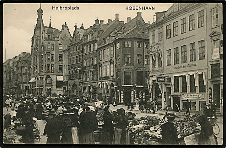 Højbro Plads med markeds boder. Sk. B. & Kf. no. 1838. Kvalitet 8
