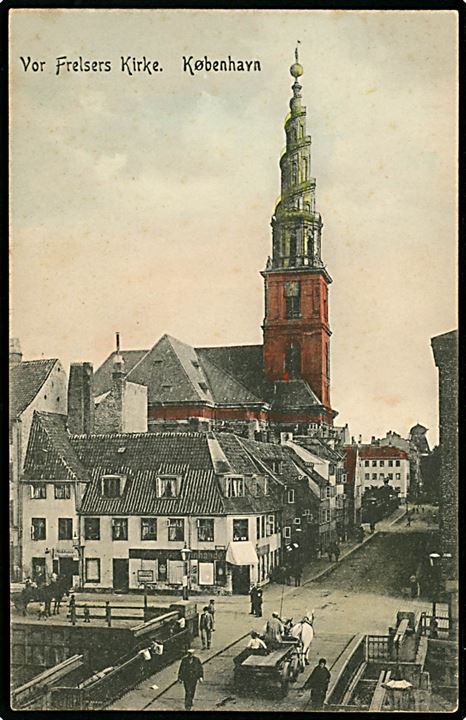 Sankt Annæ Gade med Snorrebro og Vor Frelsers Kirke i baggrunden. F.O.K. no. 150. Kvalitet 8