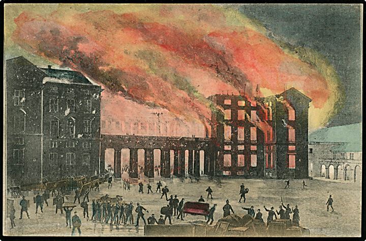 Chistiansborg Slots brand 1884. V.P. (Vestervoldgade Papirhandel) no. 428. Dansk Industri opfølgningsserie. Kvalitet 9