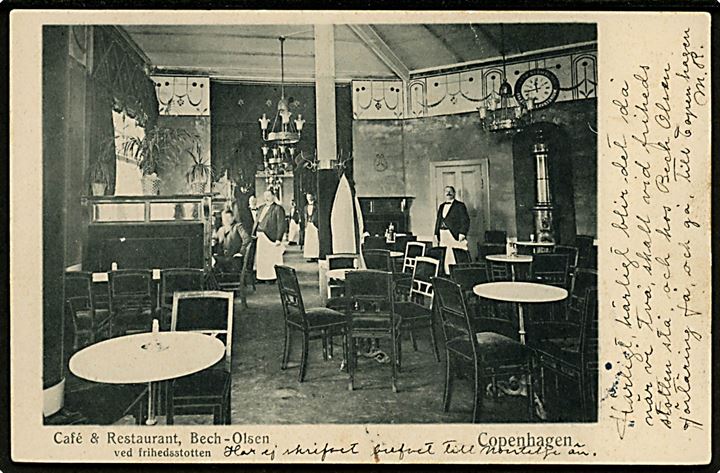 Vesterbros Passage Bazarene. Café og Restaurant Bech-Olsen ved Frihedsstøtten. U/no. Kvalitet 8