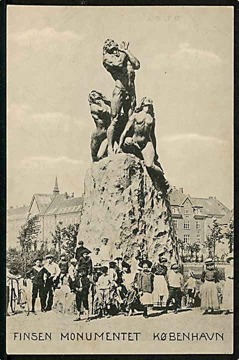Amorparken, hj. Blegdamsvej og Tagensvej Rudolph Tegners Finsen monument “Mod Lyset”. D.L.C. no. 948. Kvalitet 9