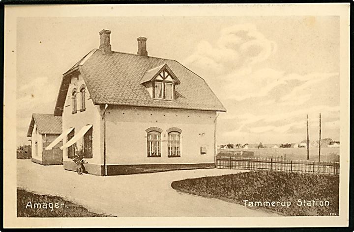 Tømmerup jernbanestation på Amagerbanen. Dansk Lystrykkeri no. 1456. Kvalitet 9