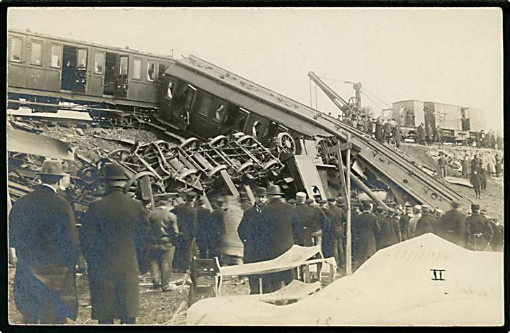 Vigerslev ulykken 1919. Bjergningevogn. Fotokort no. II. Kvalitet 7