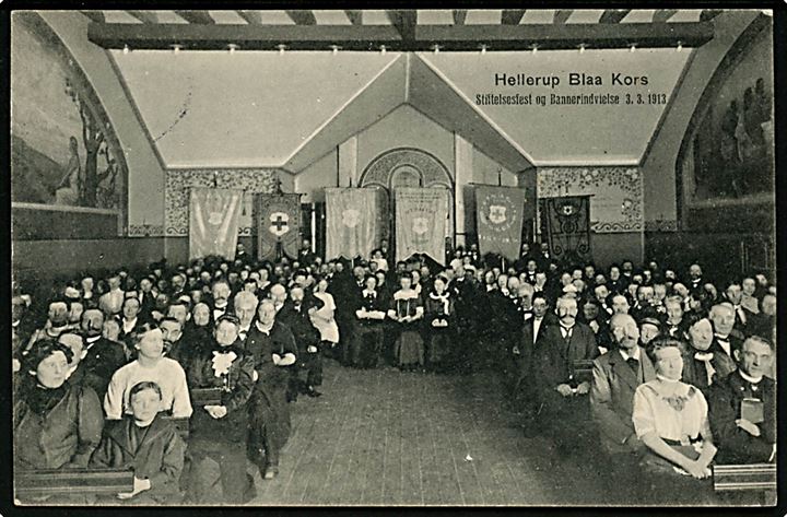 Hellerup Blaa Kors, Stiftelsesfest og Bannerindvielse d. 3.3.1913. Th Buchhave u/no. Kvalitet 8
