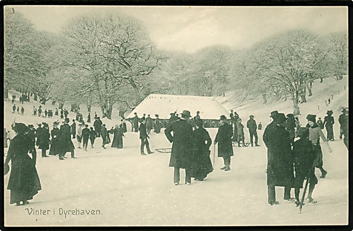 Dyrehaven i sne. Stenders no. 19125. Kvalitet 9