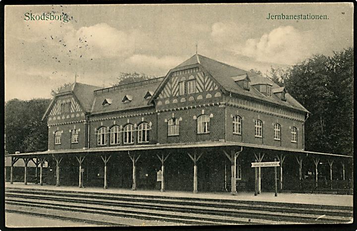 Skodsborg jernbanestation. P. Alstrup no. 6208. Kvalitet 7