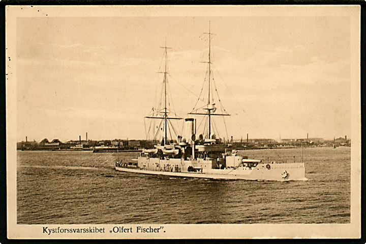 Marine. “Olfert Fischer”, kystforsvarsskib. C. Nielsen u/no. Kvalitet 8