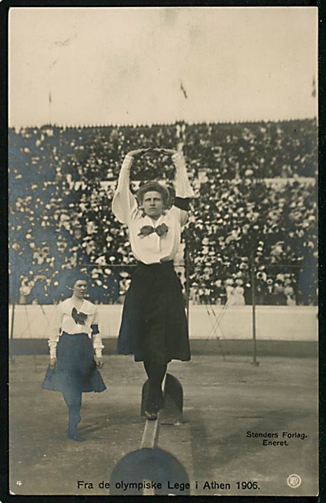 Olympiade 1906 Athen. Dansk kvindegymnastik. Stenders no. 4. Kvalitet 8