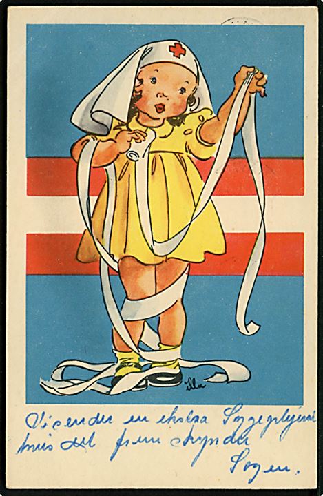 Illa Winkelhorn: Pige som sygeplejeske. Stenders serie 5024. Anvendt 1952. Kvalitet 7