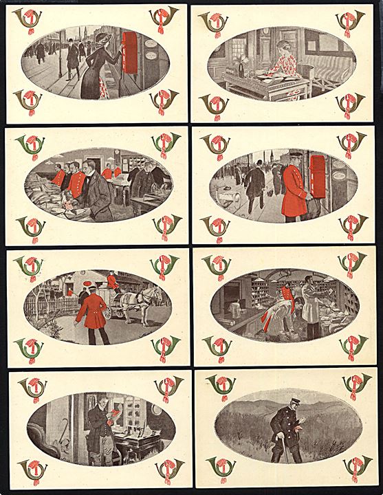 Dansk Postmuseum. “Brevet” serie tegnet af Valdemar Andersen til Jubilæumsudstillingen 1926. Kvalitet 8