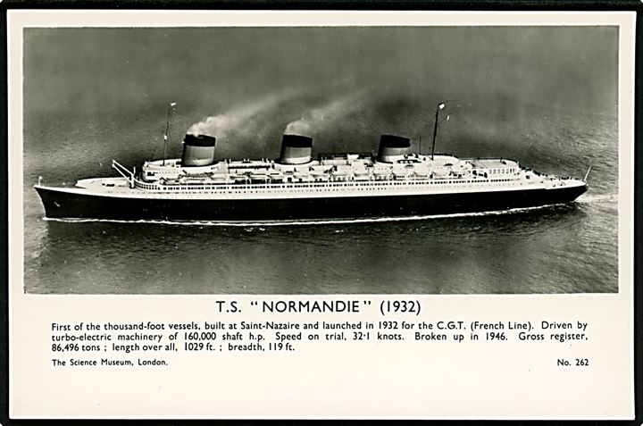 Normandie, S/S, Compagnie Générale Transatlantique.