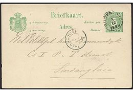 5 cent grøn helsag fra Buitetord d. 3.10.1890.