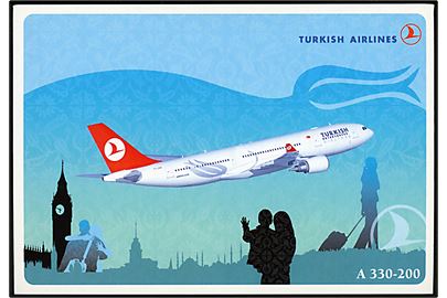 Turkish Airlines Airbus A330-200. Reklamekort u/no.