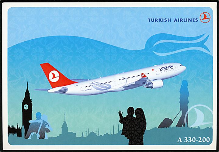 Turkish Airlines Airbus A330-200. Reklamekort u/no.