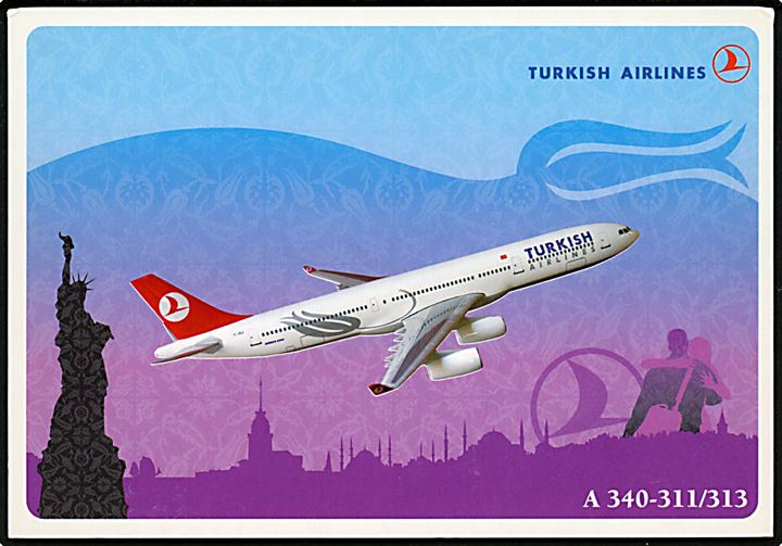 Turkish Airlines Airbus A3400-311/313 Reklamekort u/no.