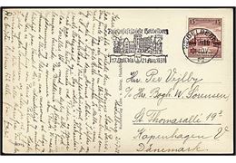 15 pfennig brun på postkort Heidelberg d.9.11.1939 til København. Reklame for festspillene.