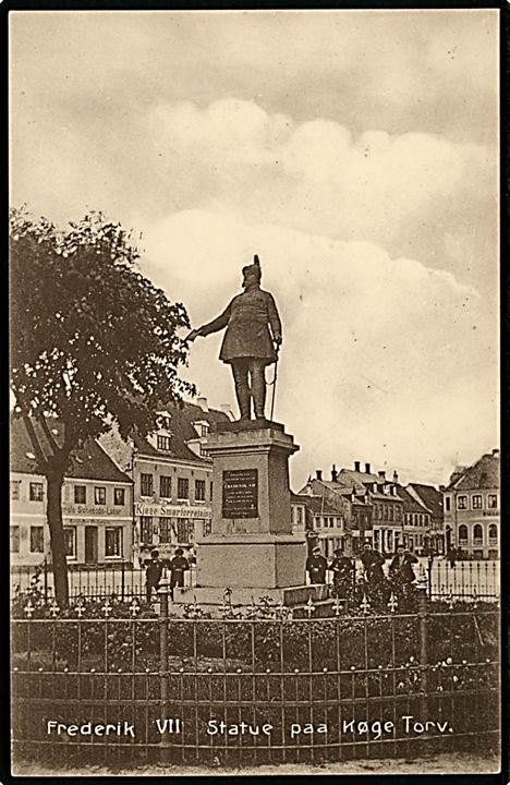 Køge. Fr. VII statue på torvet. Stenders no. 11195.