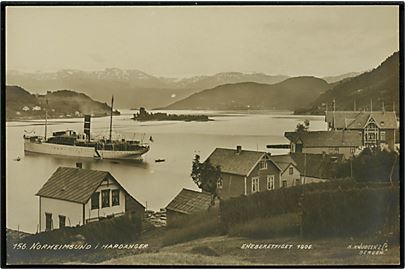 Hardanger, Norheimsund med dampskib. K. Knudsen u/no. 156.