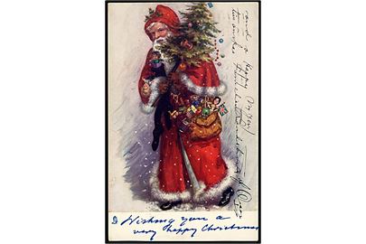Julekort med Julemand. R. Tuck no. 1803.