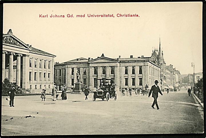 Christiania. Karl Johan gade med Universitetet. Dopheides Magazin u/no. 