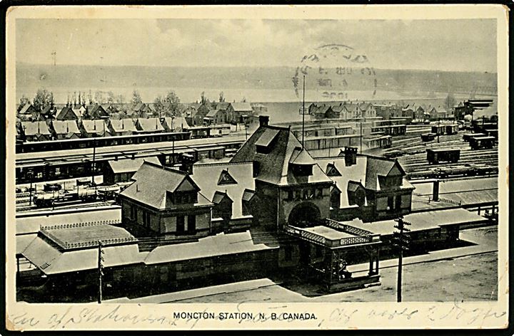 Canada, Mocton Station med togvogne. 