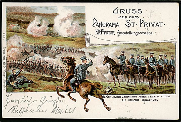 Gruss aus dem Panorama St. Privat. Anvendt i Wien 1901.