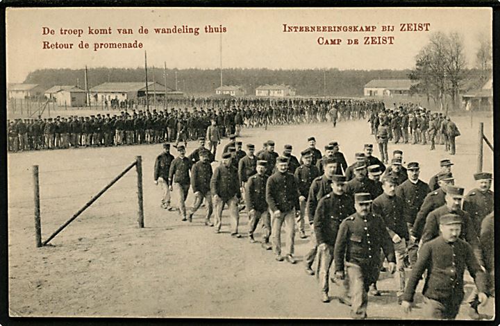 Holland, belgiske soldater i den hollandske interneringslejr i Zeist under 1. verdenskrig. No. S.1.