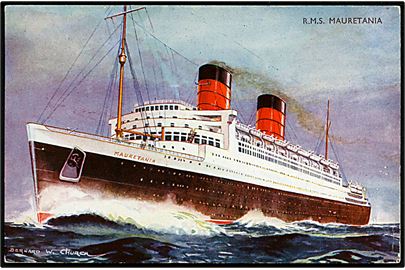 Mauretania, Cunard Line. Tegnet af Bernard W. Church.