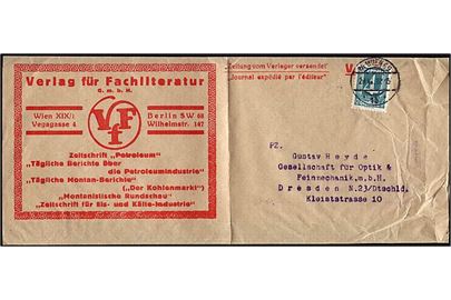 4 groschen blå på forretningsbrev fra Østrig d. 29.6.1932 til Dresden.