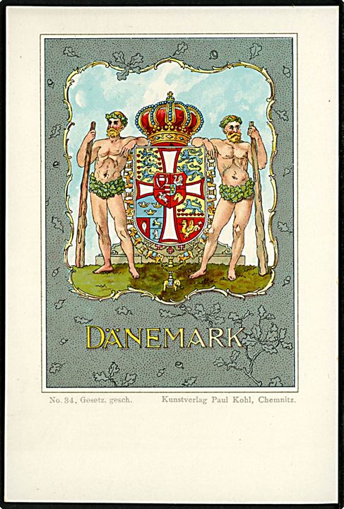 Danmarks rigsvåben. Dänemark. Paul Kohl no. 34.