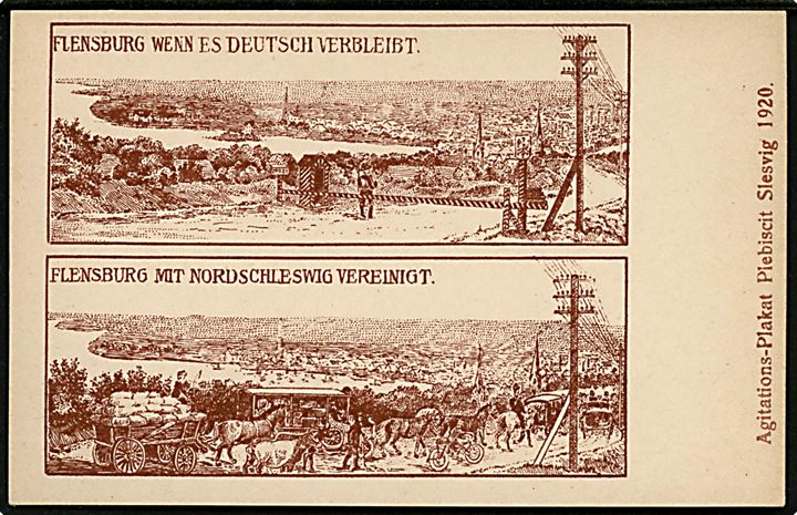Genforening. Agitationsplakat. Flensburg hvis byen forbliver tysk eller genforenes med Nordslesvig. U/no.