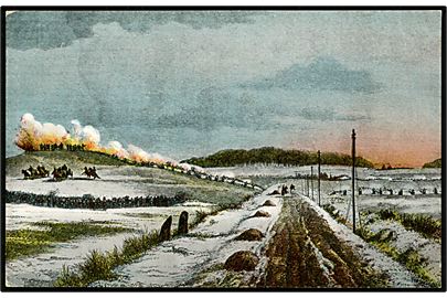 Krigen 1864. Begyndelsen af Fægtningen den 22.2.1864 ved Sundeved. J. Simonsen no. 10242.